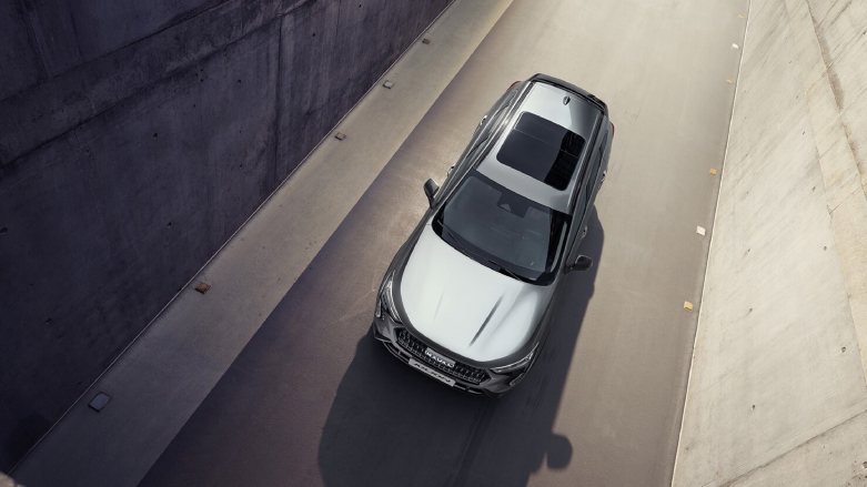 SUV New Haval Jolion color gris vista desde la parte superior.